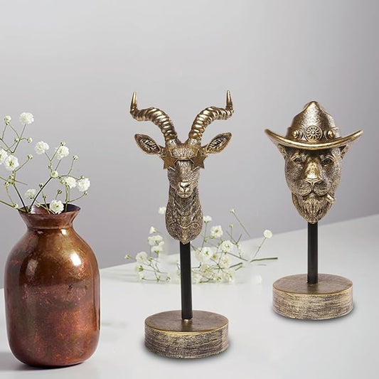 Handcrafted Resin Sculpture (Antelope)- Modern Home Decor Accent, Trending Living Room & Office Decor, Elegant Tabletop & Shelf Decor for Desk, Bookshelf, Nightstand - Unique Gift Idea