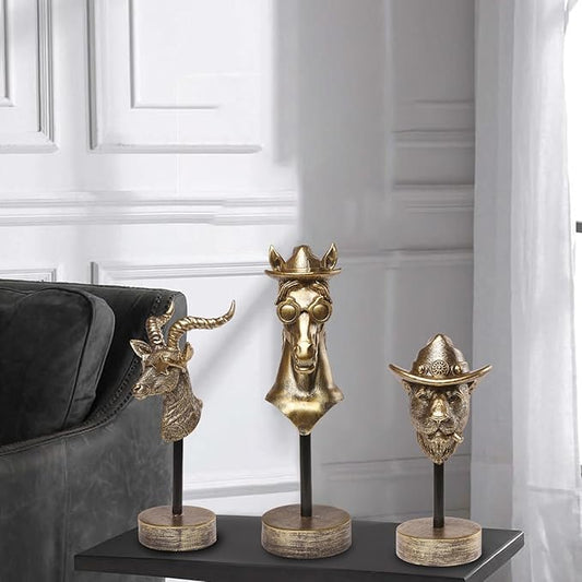 Handcrafted Resin Sculpture -(3 PCS) Modern Home Decor Accent, Trending Living Room & Office Decor, Elegant Tabletop & Shelf Decor for Desk, Bookshelf, Nightstand - Unique Gift Idea