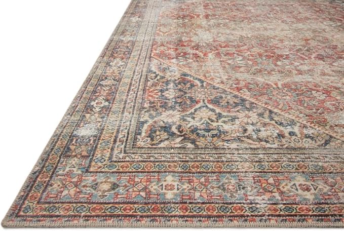 Loloi Amber Lewis Georgie Collection GER-01 Red/Navy 10'-0" x 14'-0", .19" Pile Height, Area Rug