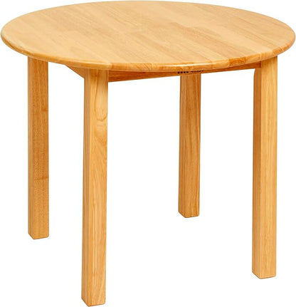 ECR4Kids 30in D Round Hardwood Table with 22in Legs, Kids Furniture, Honey