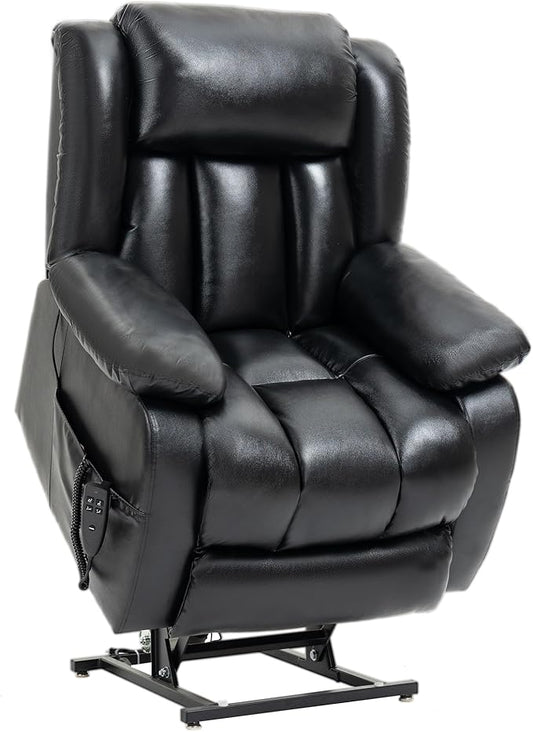 Recliner Chairs for Adults, Power Lift Chair for Elderly, Oversized Bedroom Chair with Massage&Heat, Leather Nursery Glider Chair for Living Room, Sofa Chair Home Theater Seating with Lumbar Support