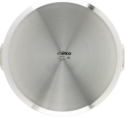 Winware Stainless Steel 32 Quart Stock Pot with Cover, Silver
