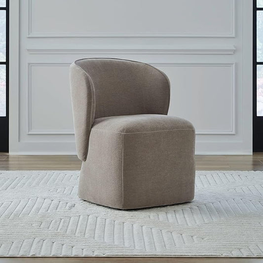 Liberty Furniture Accent Dining Chair with Castors - Rounded Arm - Truffle Upholstry