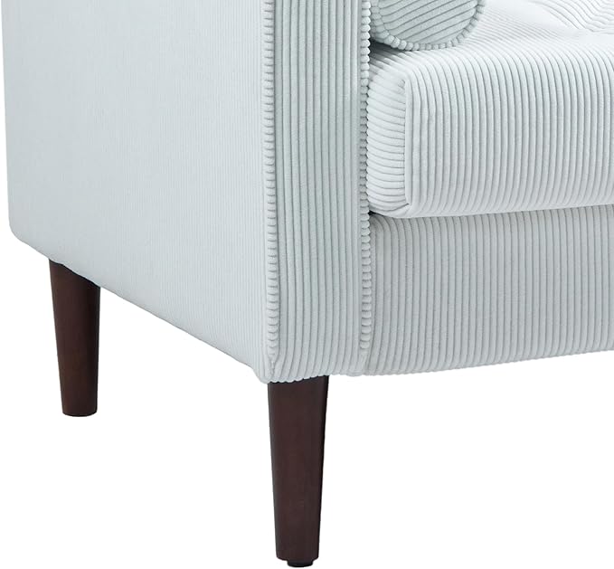 Oversized Accent Chair Set of 2, Corduroy Fabric Mid Century Modern Armchair with Large Seat for Living Room Bedroom Reading