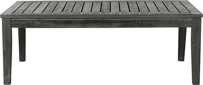 SAFAVIEH Outdoor Collection Fresno Dark Slate Grey and Beige 4Pc Outdoor Living Set