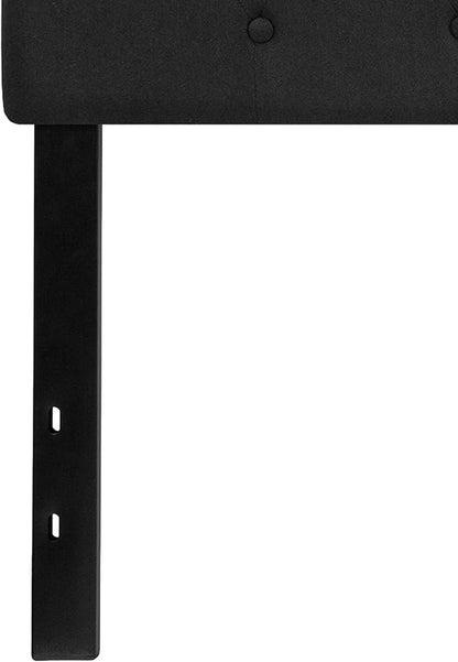 EMMA + OLIVER Tufted Upholstered King Size Headboard in Black Fabric