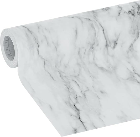 EasyLiner Peel & Stick Decor Removable Peel and Stick Wallpaper - Self Adhesive Decorative Shelf Paper for Cabinets, Walls, Resurfacing Projects - Adhesive Shelf Liner - 20in x 18ft - Gray Marble
