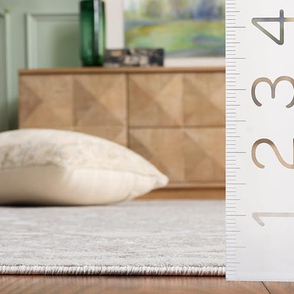 SAFAVIEH Area Rug 3' Square - Reflection Collection - Cream & Ivory, Non-Shedding & Easy Cleaning, Ideal for Living Room, Bedroom (RFT665D)