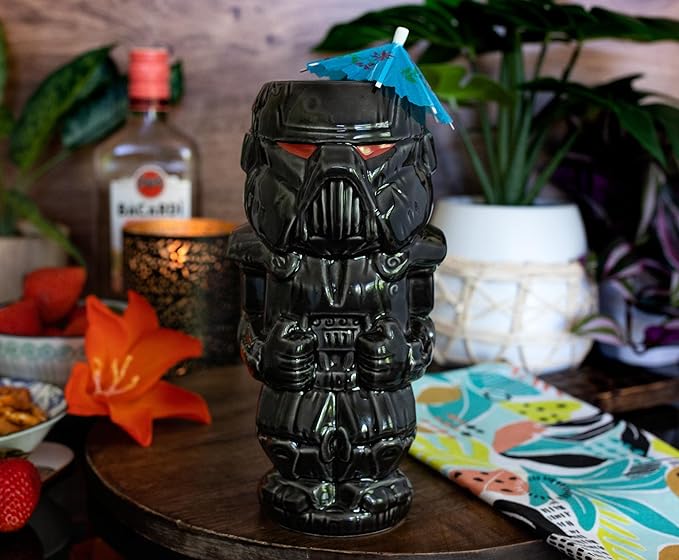 Geeki Tikis Star Wars: The Mandalorian Dark Trooper 18-Ounce Ceramic Mug | Cocktail Tumblers, Beer Mug Glassware For Liquor, Beverages, Pub Drinks, Tropical Drinkware For Home Barware Decor