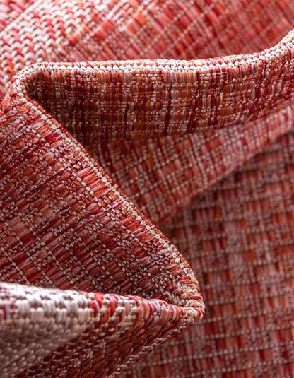 Unique Loom Outdoor Border Collection Area Rug - Soft Border (2' x 3' 1" Rectangle, Rust Red/ Ivory)