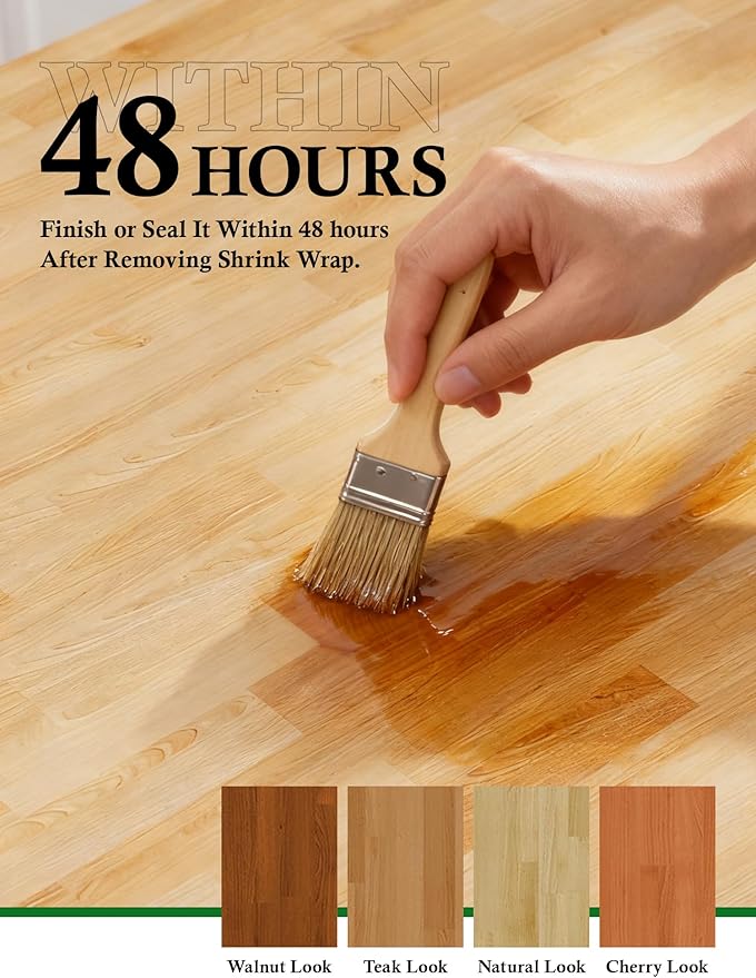 5FT Butcher Block Countertop Birch Solid Wood - 60" x 25" Table Top Butcher Block Cutting Board for Kitchen Island Living Dining Table Office Desk Workbench laundry Countertop Unfinished 1.5" Th