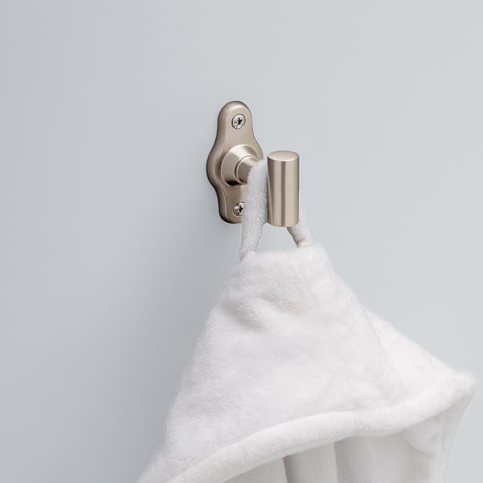 FRANKLIN BRASS Calloway (1-Pack) Towel Hooks Satin Nickel Single Bathroom Hooks Wall Mounted for Robes & Towels Hand Towel Hook Holder Kitchen, Bathroom Accessories CLWY35-SN