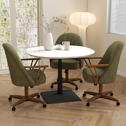 Chromcraft Set of 6 Swivel Tilt Chairs, Chairs with Wheels for Kitchen Room