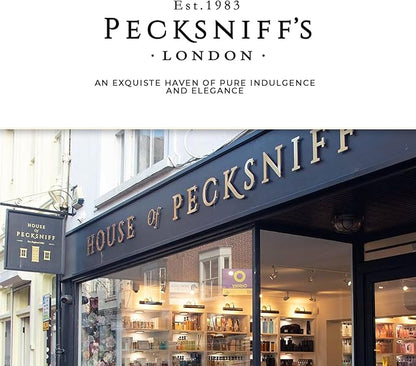 Pecksniffs Lavender & White Tea Scented Candle | Elegant Glass Vessel with Metal Lid Candles for Home Scented | 3 Wick Candles, 550g/19.4oz