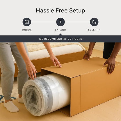 Signature Design by Ashley Chime Memory Foam 12" King Mattress with Thick Memory and Support Foam for Pressure Relief, Fiberglass Free, Mattress In A Box