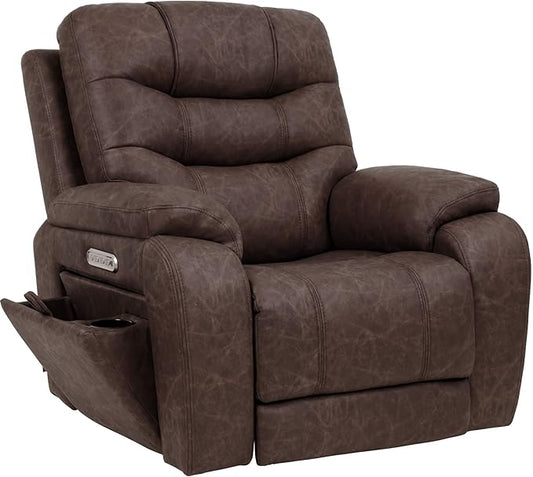 EONIX Triple Motor Lay Flat Zero Gravity Power Recliner Chair with Heating and Massage, Independent Footrest, Backrest, Headrest Adjustments, 400lbs Heavy Duty Big Man Power Recliner Chair, Brown
