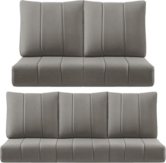 Luxury 24x24x6 Inch Kitty Outdoor Cushions for 5 Peice Patio Furniture Set - Set of 5 Water-Resistant Pillow for Dining Rocking Swivel Chairs Loveseat Couch Sectional Sofa - Grey