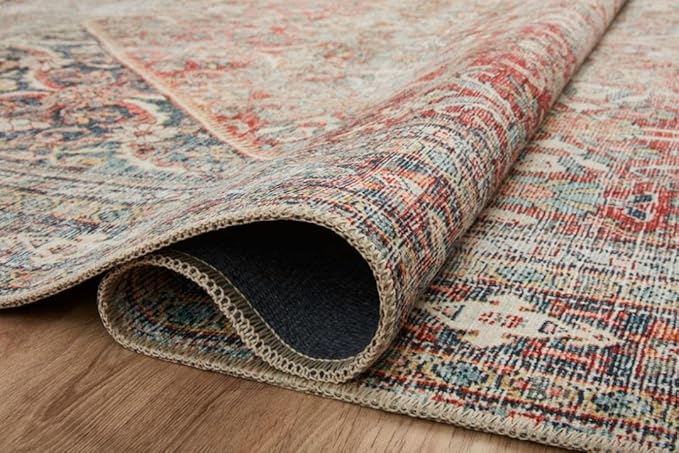 Loloi Amber Lewis Georgie Collection GER-01 Red/Navy 8'-4" x 11'-6", .19" Pile Height, Area Rug