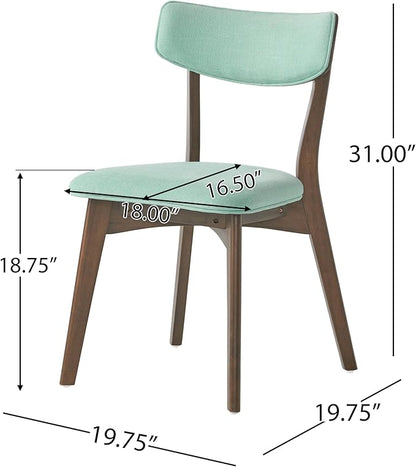 Christopher Knight Home Warren Mid-Century Modern 7 Piece Dining Set with A-Frame Table, Mint and Walnut
