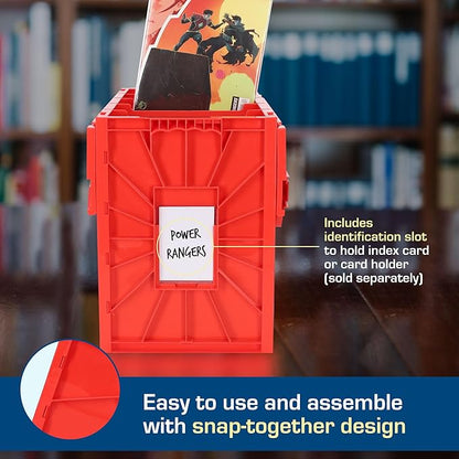 BCW Short Comic Book Bin | Holds 150 Comics | Stackable Plastic Storage | Acid-Free Organizer | Red, Single