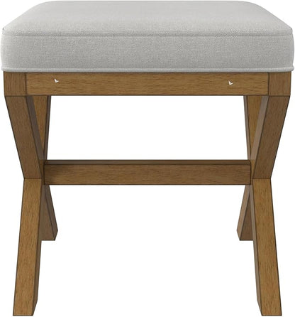 Hillsdale Somerset Backless Wood Vanity Stool for Makeup Room or Bathroom, Dark Driftwood