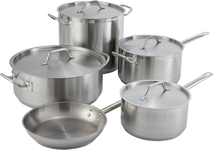 Winware Stainless Steel 32 Quart Stock Pot with Cover, Silver