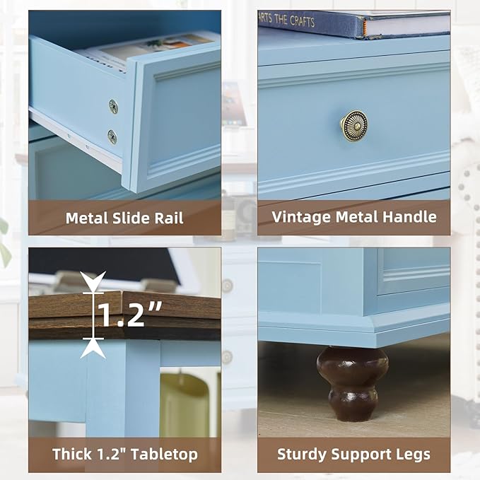 Farmhouse Dresser and Nightstand Sets, Wood 54" Wide Dresser & 24" Night Stand with Charging Station, 2 Piece Bedroom Furniture Set, Chest of Drawers for Bedroom, Home, Living Room, Hallway
