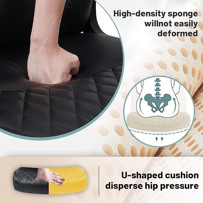 CLATINA Office Chair - Mid Back Leather Computer Desk Chair with Wheels, Ergonomic Executive Swivel Chair with Lumbar Support, Armrest for Home Office Black, 8 Pack