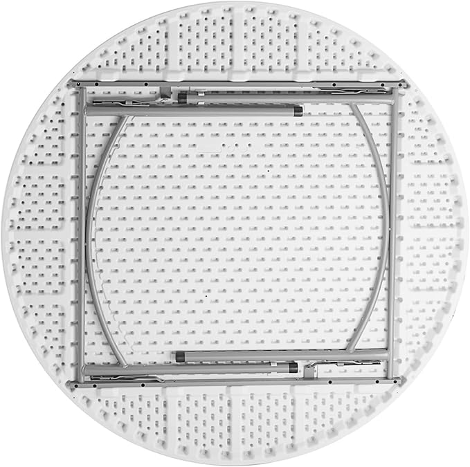 6 Pack 60" Round Granite White Plastic Folding Table - Heavy Duty Banquet, Party, Wedding Table - 5-Foot
