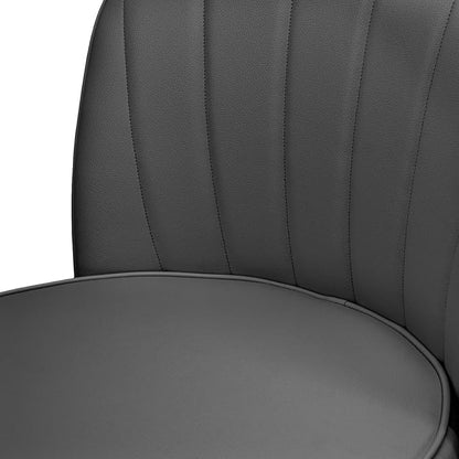 MINCETA Bar Stools Set of 4, PU Leather Barstools, 26 Inch Upholstered Counter Stools with Backrest and Footrest, Swivel Counter Height Barstools for Kitchen Island Home Bar Dark Gray