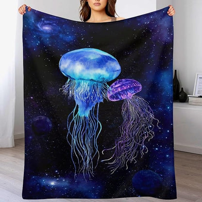 Jellyfish Gifts for Girls & Women - Soft, Warm & Cozy Fleece Throw Blanket for Kids & Adults - 50"x60"