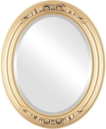OVALCREST Oval Beveled Wall Mirror for Home Decor - Florence Style - Gold Spray - 20" x 16"