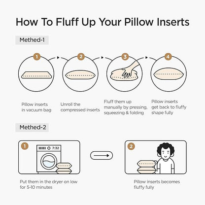 Acanva 18x18 Throw Pillow Inserts Set of 4, Premium Polyester Fiber Fill Square Sham Stuffer Cushion for Sofa, Bed, Couch and Chair, Machine Washable, White