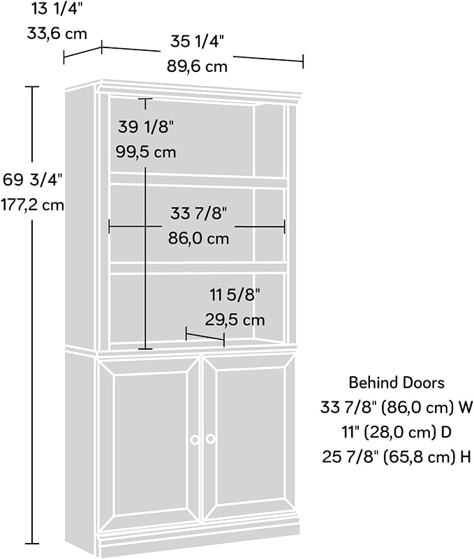 Sauder Select Book Shelf, Bookshelf with Storage, Library Bookcase with Doors and Adjustable Shelves, in Mystic Oak