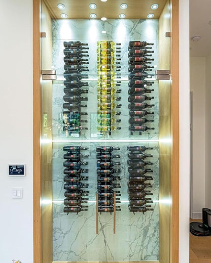 Ultra Wine Racks Wall Mounted Label-Out Wine Racks (3 Foot 2 Deep, Matte Black, 18 Wine Bottles) - Modern Metal Wine Storage, Modular Design for Home Bar, Kitchen, Dining Rooms, & Wine Cellars