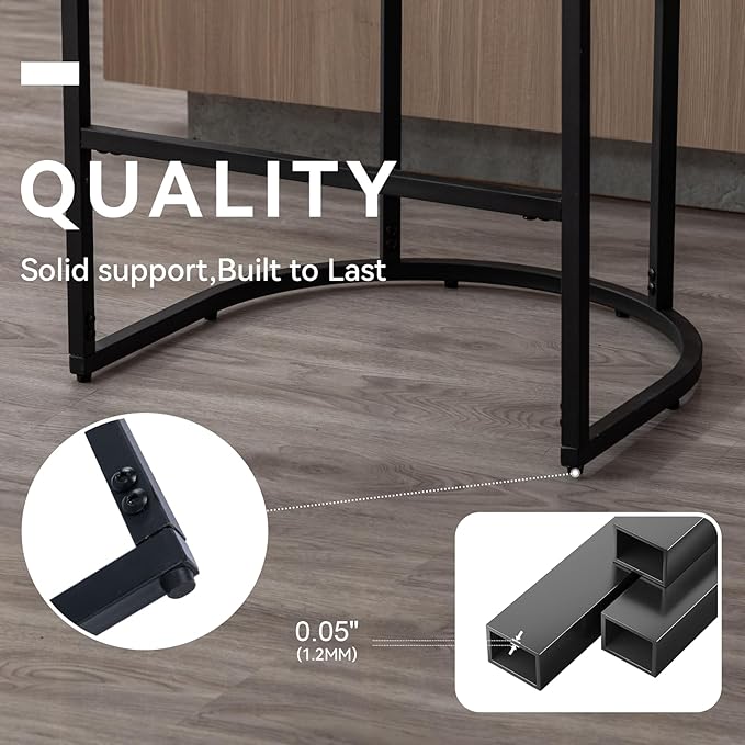 Contemporary Cream Linen Bar Stools Set of 4, 29" Upholstered Fabric Counter Height Barstools Kitchen Counter Island Stools with Screwed Together Black Metal Base