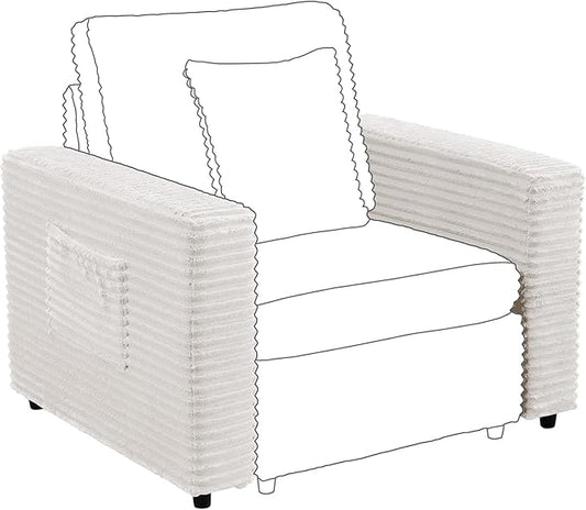 ORRD Modern Sofa Armrest Backrest for Modular Sectional Sofa Couch for Living Room-White
