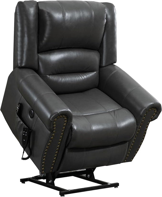 Recliner Chairs for Adults, Oversized Bedroom Chair with Massage, Sofa Chair Home Theater Seating with Lumbar Support, Lift Chair for Elderly, Nursery Chair for Living Room (Breathable Leather)