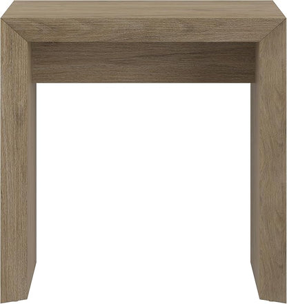 Henn&Hart 22" Wide Rectangular Side Table in Weathered Gray, for Home, Living Room, Bedroom, Entertainment Room, Office