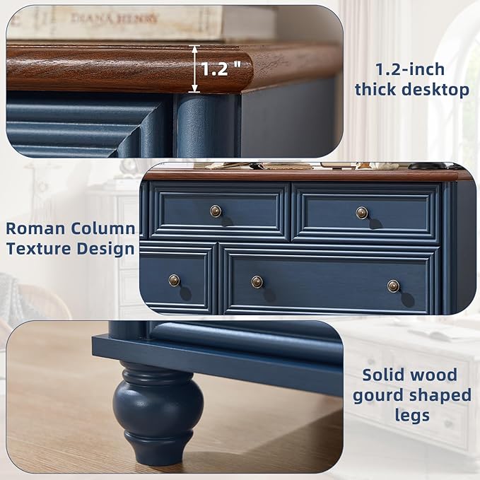 Farmhouse Dressers & Night Stand Set of 4, Wood 54" Wide Dresser & 35" Tall Chest of Drawers, 18" with Charging Station Nightstand Set of 2, Bedroom Furniture Dresser Set for Home Living Room Hallway