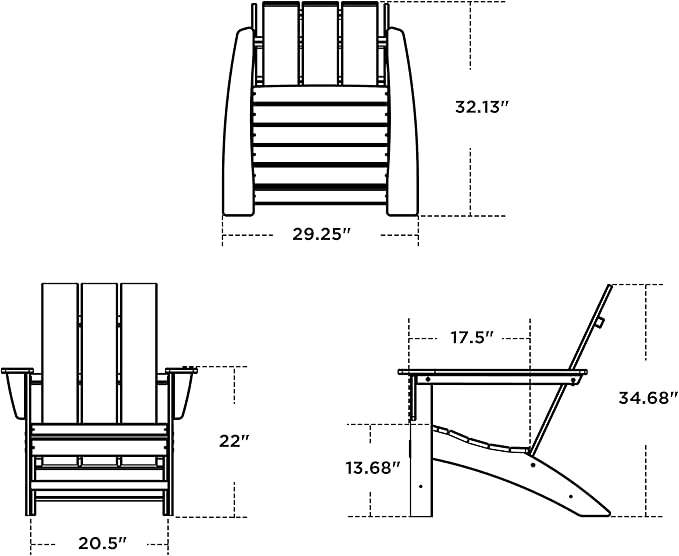 POLYWOOD AD420MA Modern Adirondack Chair, Mahogany