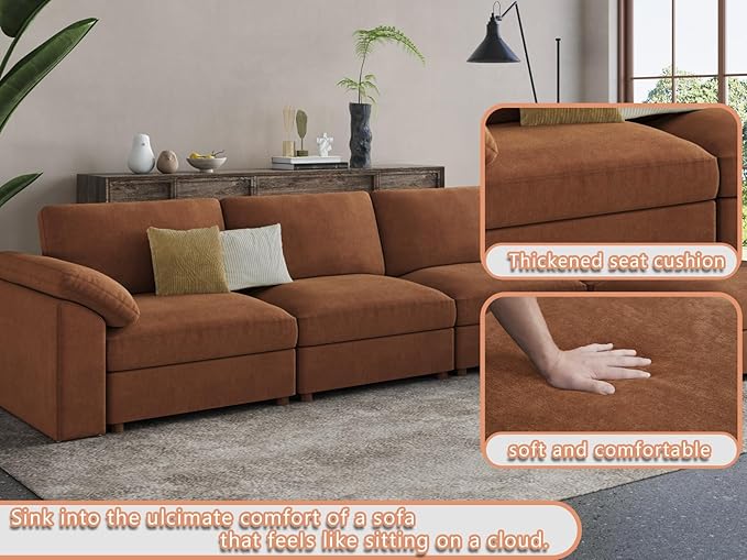 EASE MOOSE Modern Loveseat Sofa for Living Room, Comfty 2 Seat Solid Wood Frame Sofa, FSC Certified Modern Deep Seat Couch, Removable Cover,Brown