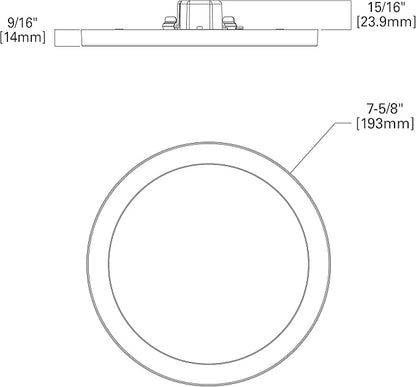 HALO SMD6R69SWH Surface Mount LED Recessed Light Round Selectable 2700K, 3000K, 3500K, 4000K, 5000K CCT 600 Lumens 6 Inch White