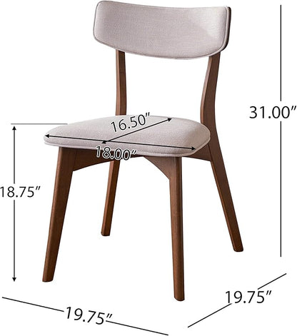 Christopher Knight Home Rachel Mid-Century Modern 7 Piece Dining Set with A-Frame Table, Light Beige + Walnut
