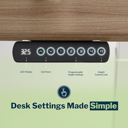 Vari ComfortEdge 40x26 Inch Adjustable Standing Desk – Small Electric Sit Stand VariDesk for Apartment, Bedroom, or Home Office + Beveled Edge, Tool-Free Assembly (Walnut Top/Black Legs)