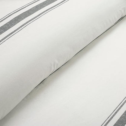 Lush Decor Farmhouse Stripe Reversible Cotton Comforter Set , 2 Piece Set, Twin XL, Dark Gray - Twin Bedding Set - Dorm Decor - Striped Comforter For Kids Or Teens - Modern Farmhouse Bedroom Decor