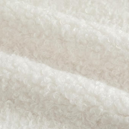 Pack of 2 Curly Teddy Wool Faux Fur Throw Pillow Covers Fuzzy Accent Soft Sherpa Pillowcases Sheepskin Fleece Decorative Cushion Case for Sofa Couch Living Room 24x24 Inch Neutral White