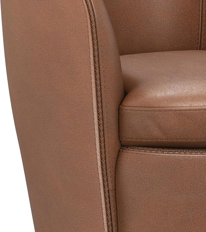 Parker Living Barolo - Vintage Whiskey 100% Italian Leather Swivel Club Chair