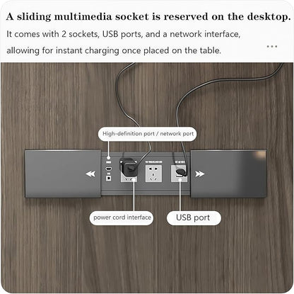 L Shaped Executive Desk, 86.6 inch Large Executive Computer Desk Set Drawers and Lockable, Power Socket and USB Port Storage, Without Desk or Computer Chair (Filing Cabinet)