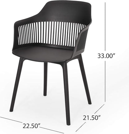 Christopher Knight Home Polypropylene Ladonna Outdoor Dining Chair (Set of 2), Black